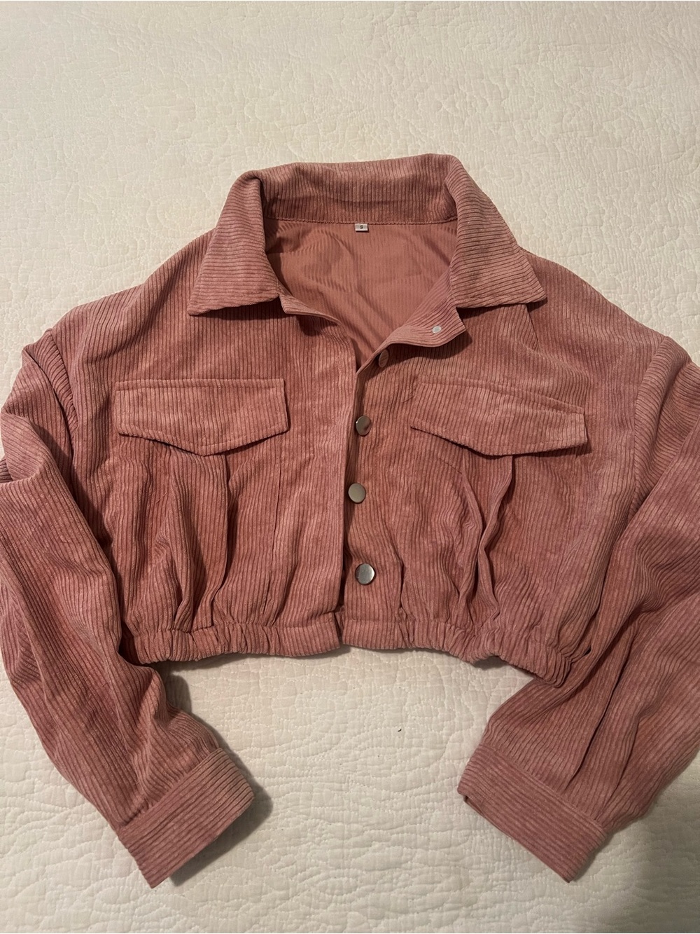 Cropped Corduroy Jacket - Dusty Rose